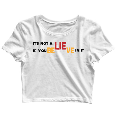 4 Wordplay TV Series Funny Believe Custom Printed Graphic Design Crop Top T-Shirt for Women